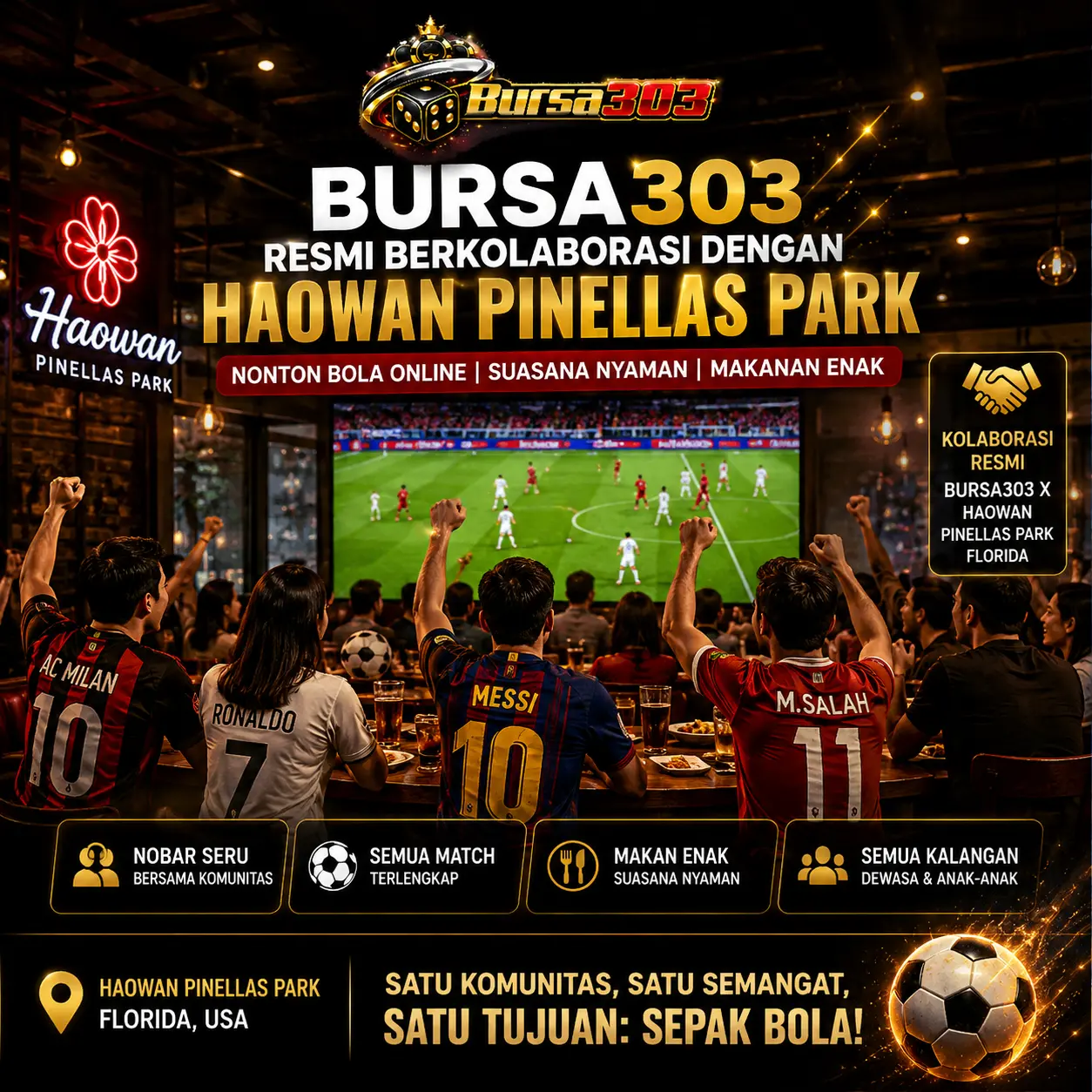 BURSA303: Sepak Bola Resmi Berkolaborasi Dengan Haowan Pinellas Park